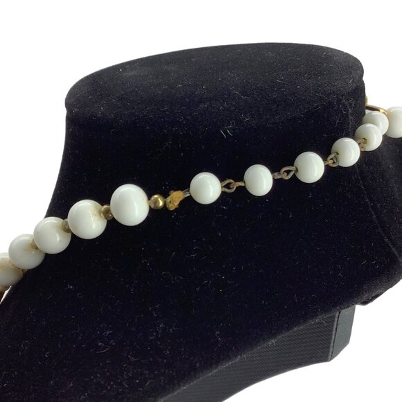 Vtg Made in Japan Leaf Necklace Coastal Style Faux Shell White Gold Tone Boho - Picture 6 of 7